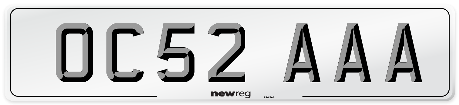 OC52 AAA Number Plate from New Reg